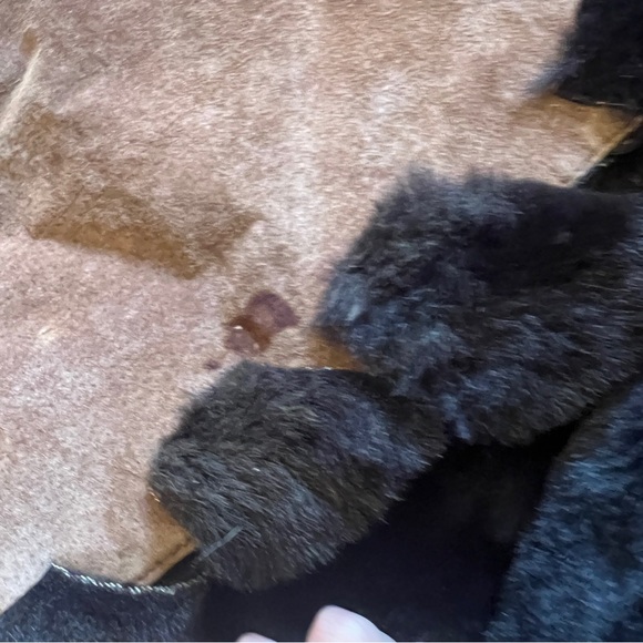 Vintage Fashion Elements Suede Coat faux Fur Collar Brown Small penny lane 70s - Picture 10 of 10